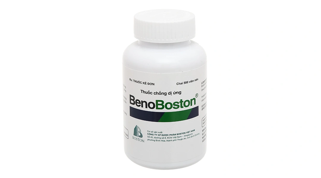 BenoBoston trị triệu chứng viêm mũi dị ứng, mày đay lọ 500 viên - 