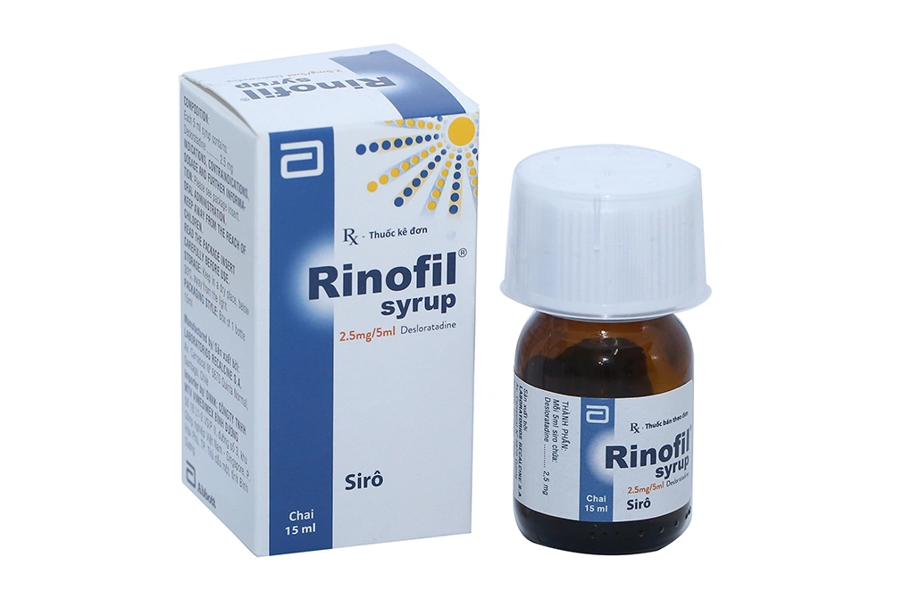 Siro Rinofil 2.5mg/5ml trị viêm mũi dị ứng, mày đay chai 15ml - 