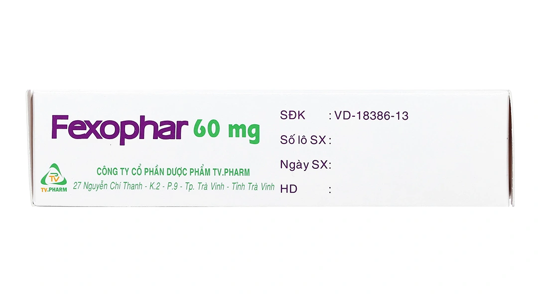 Fexophar 60mg trị viêm mũi dị ứng, dị ứng da, nổi mề đay (5 vỉ x 10 viên) - 2