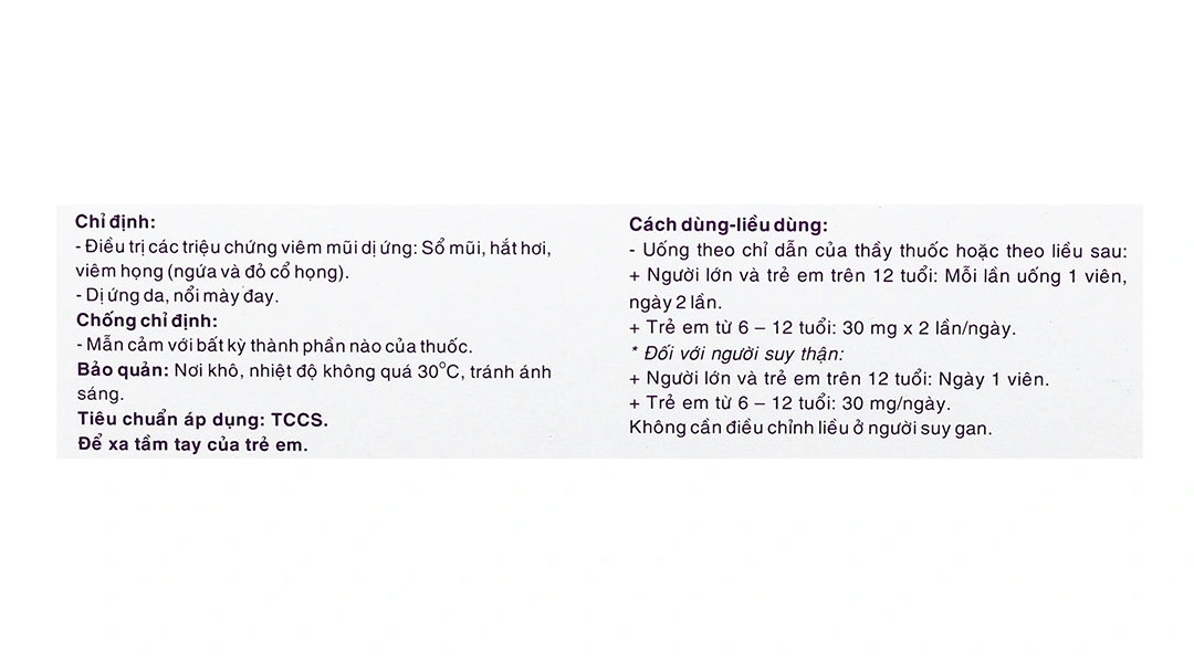 Fexophar 60mg trị viêm mũi dị ứng, dị ứng da, nổi mề đay (5 vỉ x 10 viên) - 5