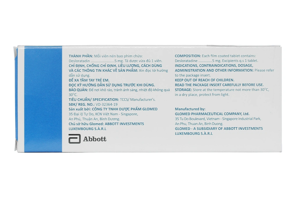 Deslornine 5mg làm giảm các triệu chứng của viêm mũi dị ứng, mày đay (1 vỉ x 10 viên) - 1