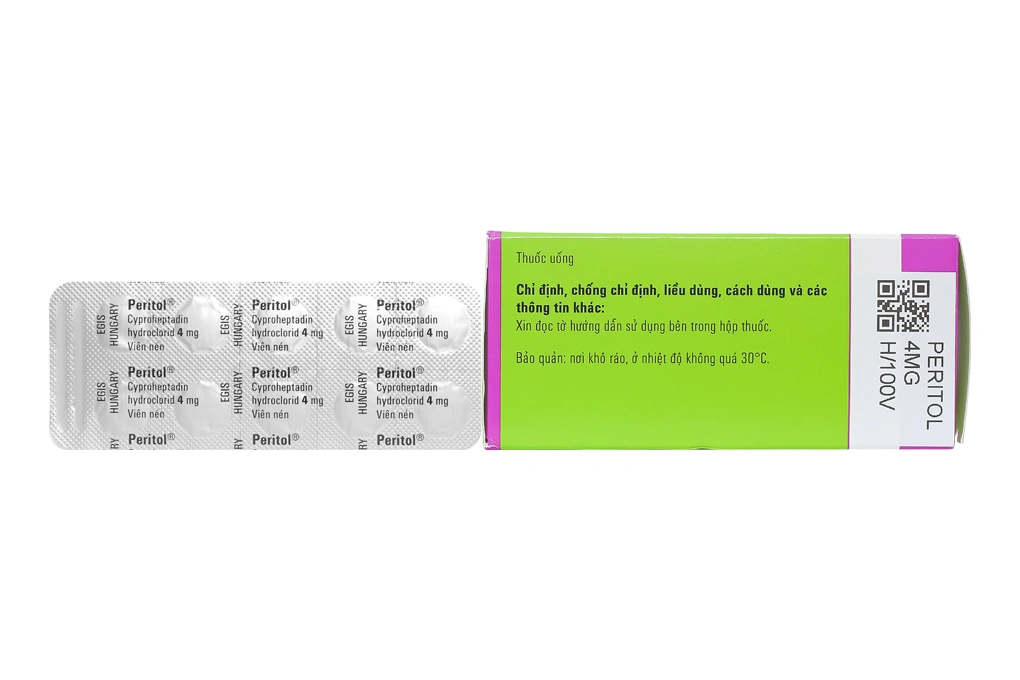 Peritol 4mg trị dị ứng, đau đầu (10 vỉ x 10 viên) - 2