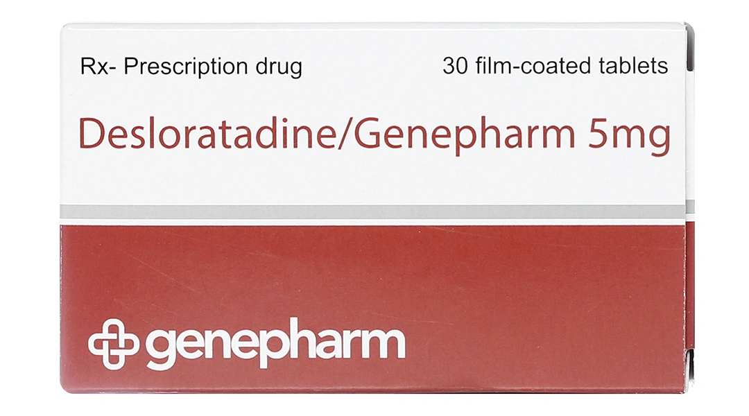 Desloratadine/Genepharm 5mg trị viêm mũi dị ứng, mày đay (2 vỉ x 15 viên) - 2