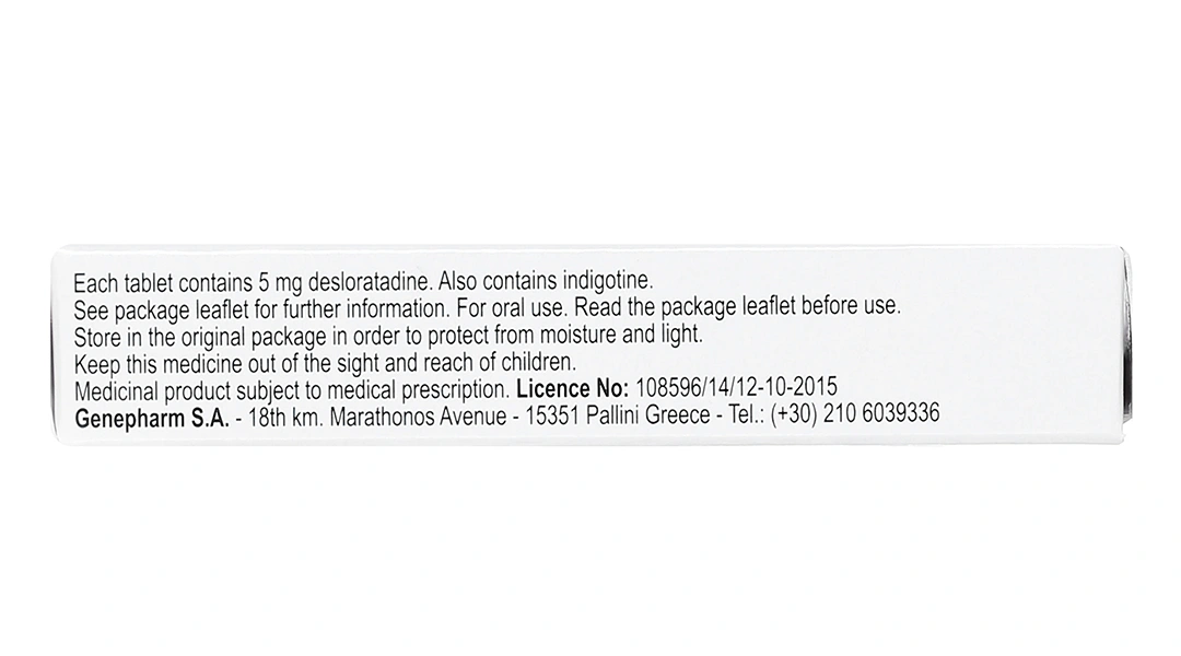 Desloratadine/Genepharm 5mg trị viêm mũi dị ứng, mày đay (2 vỉ x 15 viên) - 3