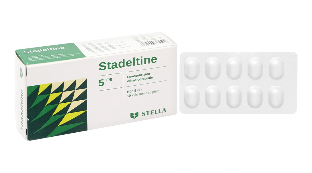 Stadeltine 5mg giảm các triệu chứng viêm mũi dị ứng, mề đay (5 vỉ x 10 viên) - 