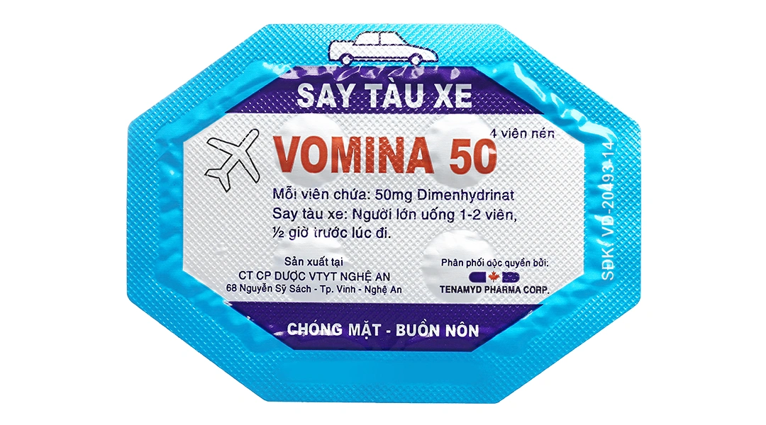 Vomina 50 trị chóng mặt, buồn nôn (25 vỉ x 4 viên) - 9