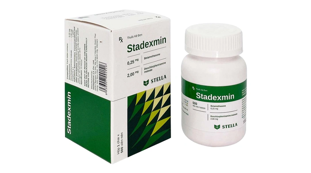 Stadexmin trị bệnh đường hô hấp, chống dị ứng, rối loạn viêm mắt chai 500 viên - 