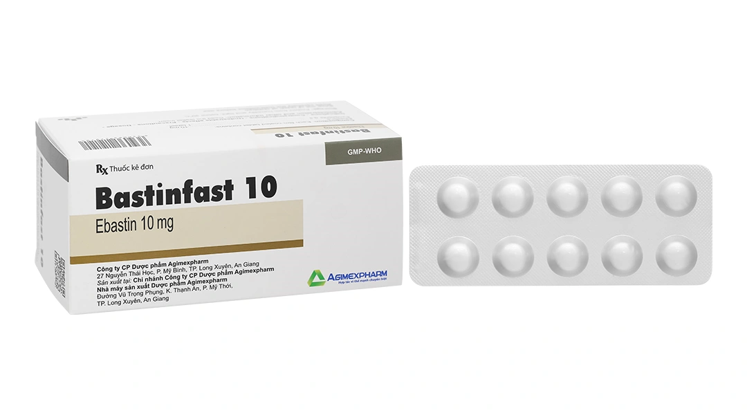 Bastinfast 10 trị triệu chứng viêm mũi dị ứng, ngứa, mày đay (10 vỉ x 10 viên) - 
