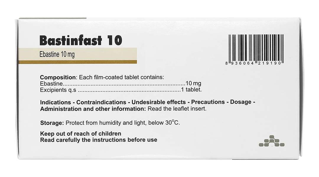 Bastinfast 10 trị triệu chứng viêm mũi dị ứng, ngứa, mày đay (10 vỉ x 10 viên) - 3