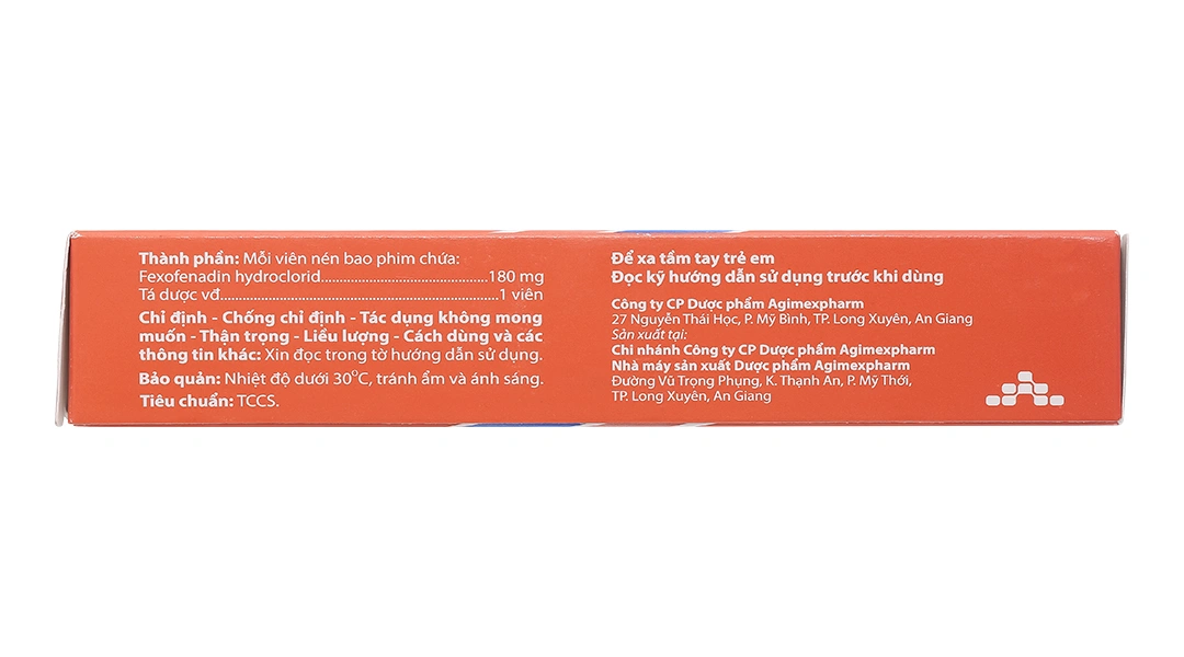 Agimfast 180 trị triệu chứng viêm mũi dị ứng, ngứa, nổi mày đay (2 vỉ x 10 viên) - 2