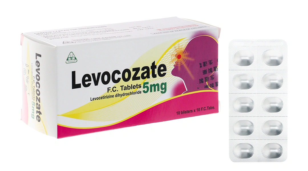Levocozate 5mg trị viêm mũi dị ứng, mày đay (10 vỉ x 10 viên) - 