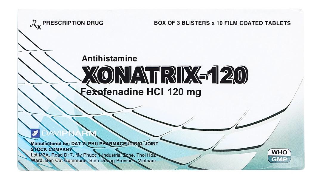Xonatrix-120 giúp giảm các triệu chứng viêm mũi dị ứng theo mùa (3 vỉ x 10 viên) - 1
