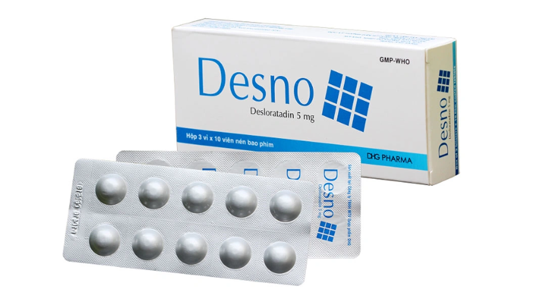 Desno 5mg chống dị ứng, viêm mũi dị ứng, mày đay (3 vỉ x 10 viên) - 