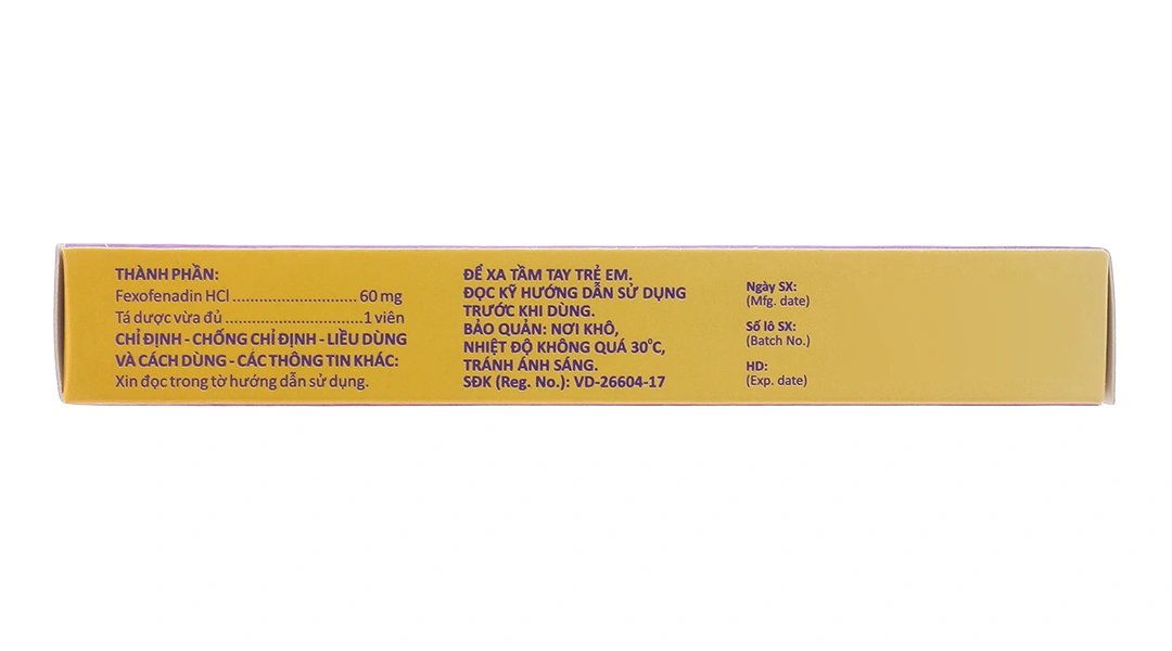 Telfor 60mg trị các triệu chứng viêm mũi dị ứng, mày đay (2 vỉ x 10 viên) - 2
