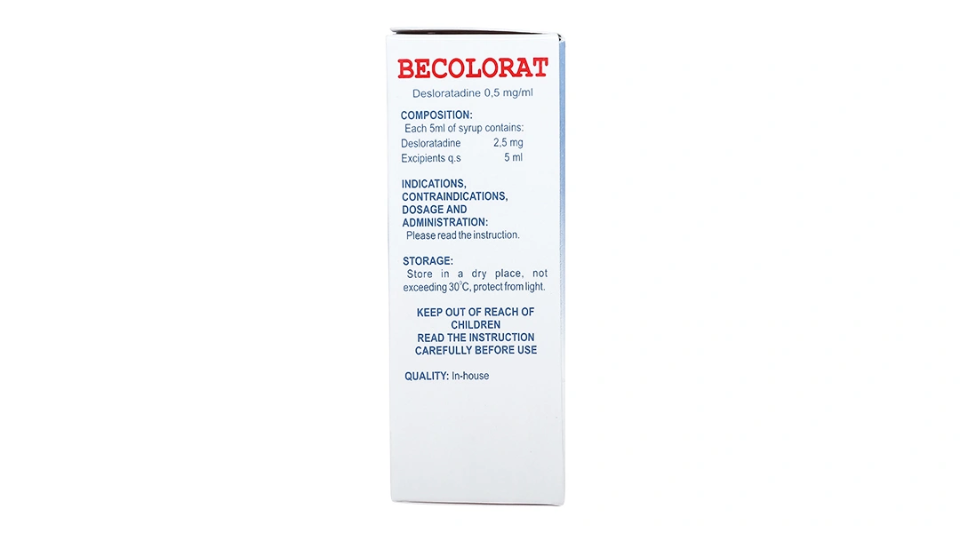 Siro Becolorat 0,5mg/ml giảm nhanh các triệu chứng viêm mũi dị ứng (20 gói x 5ml) - 3