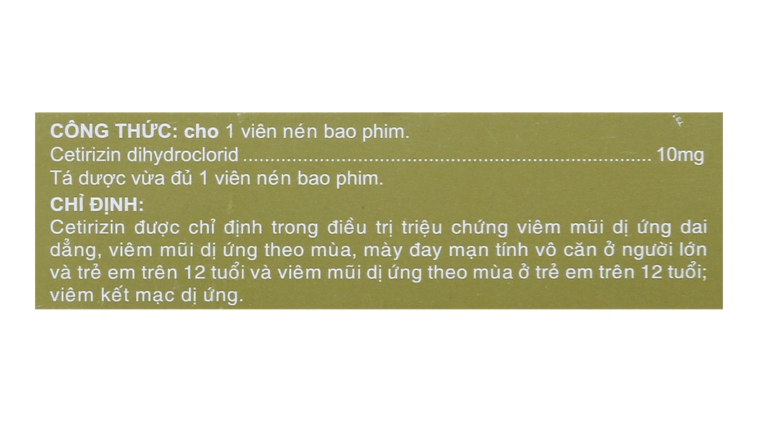 Cerlergic 10mg trị viêm mũi dị ứng, mày đay (3 vỉ x 10 viên) - 3