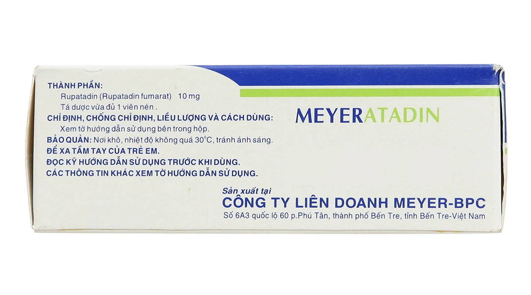 Meyeratadin 10mg trị viêm mũi dị ứng, mày đay (10 vỉ x 10 viên) - 2