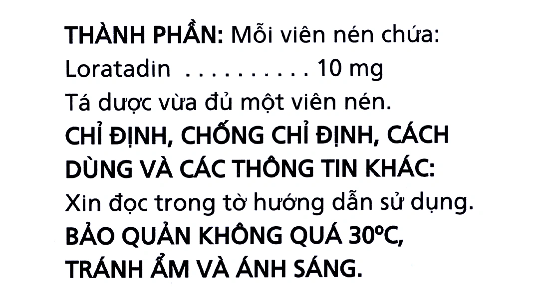 Loratadin 10mg Imexpharm trị viêm mũi dị ứng, mày đay (2 vỉ x 10 viên) - 4