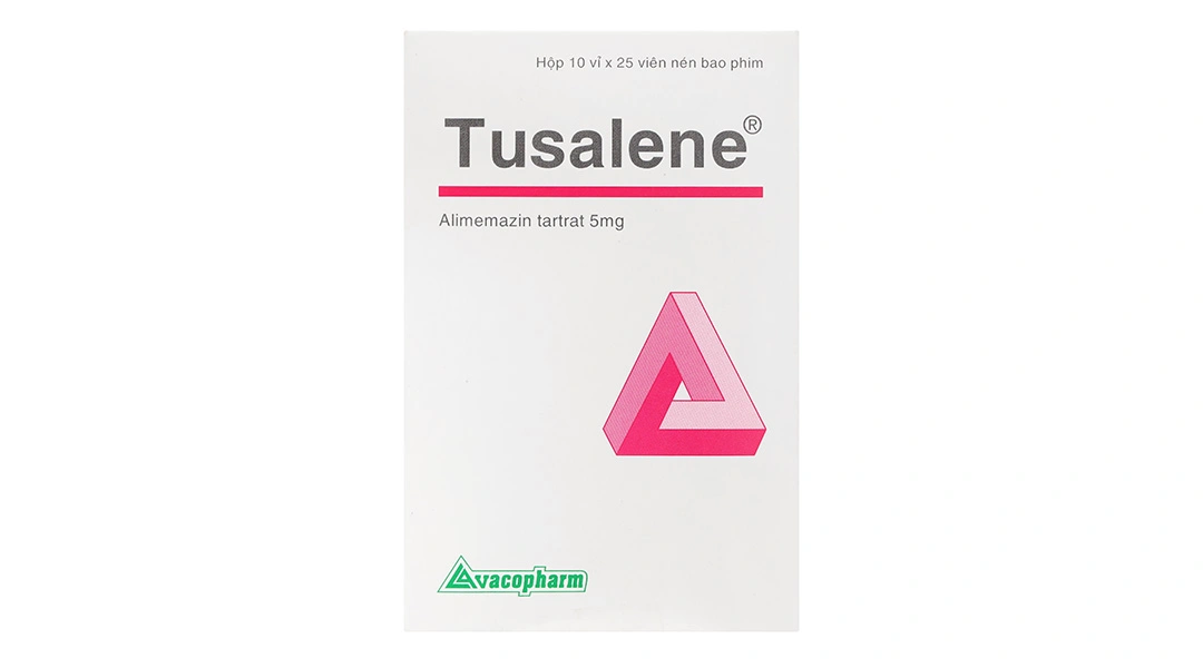 Tusalene 5mg trị triệu chứng các dạng dị ứng, ho khan, mất ngủ (10 vỉ x 25 viên) - 1