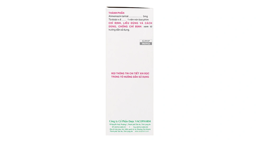 Tusalene 5mg trị triệu chứng các dạng dị ứng, ho khan, mất ngủ (10 vỉ x 25 viên) - 2