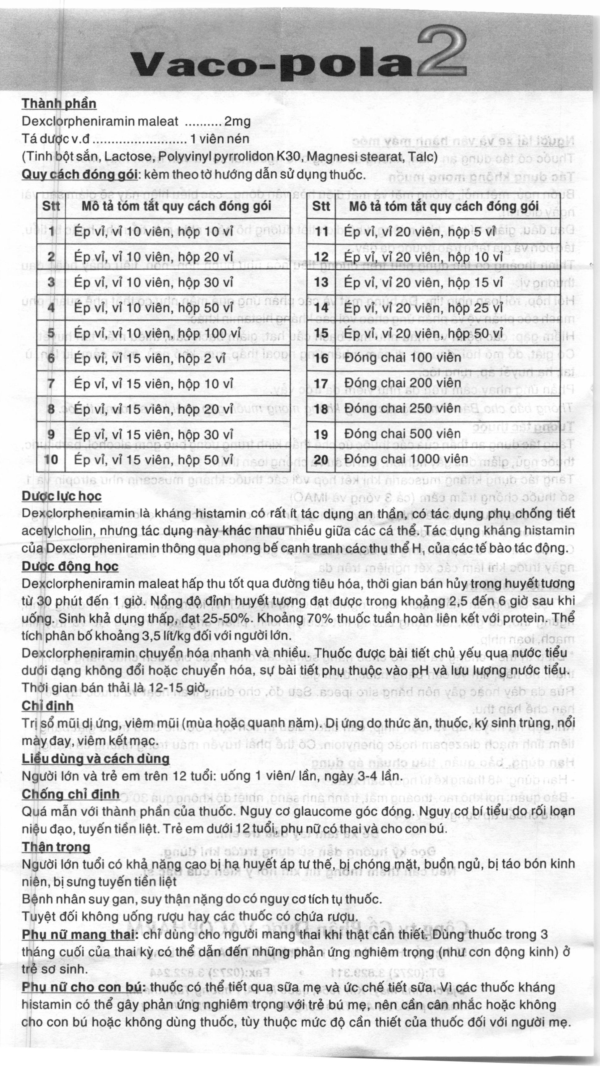 Vaco-pola 2 trị sổ mũi dị ứng, viêm mũi (2 vỉ x 15 viên) - 5