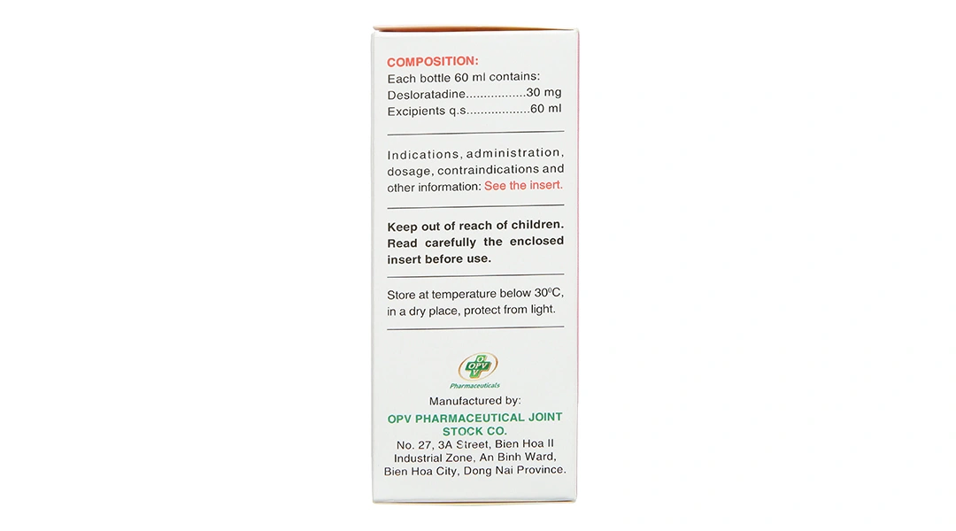 Siro Deslotid 0.5mg/ml trị dị ứng da, viêm mũi dị ứng chai 60ml - 2