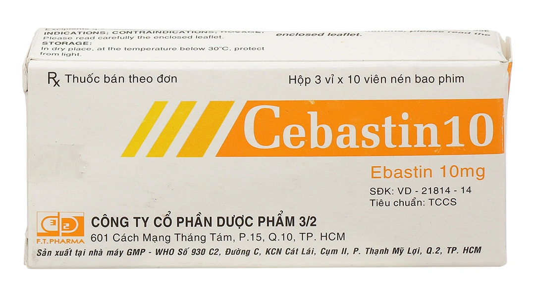 Cebastin 10 trị viêm mũi dị ứng, mề đay (3 vỉ x 10 viên) - 1