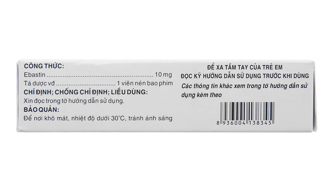 Cebastin 10 trị viêm mũi dị ứng, mề đay (3 vỉ x 10 viên) - 3