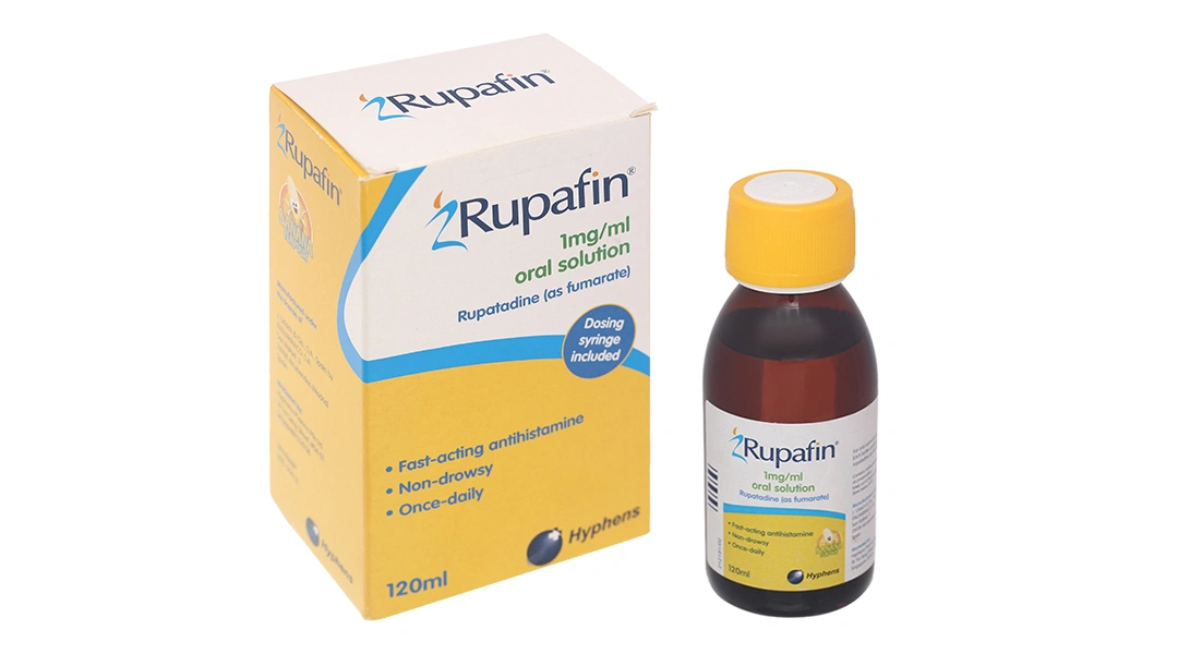 Dung dịch uống Rupafin 1mg/ml trị triệu chứng viêm mũi dị ứng, mề đay chai 120ml - 