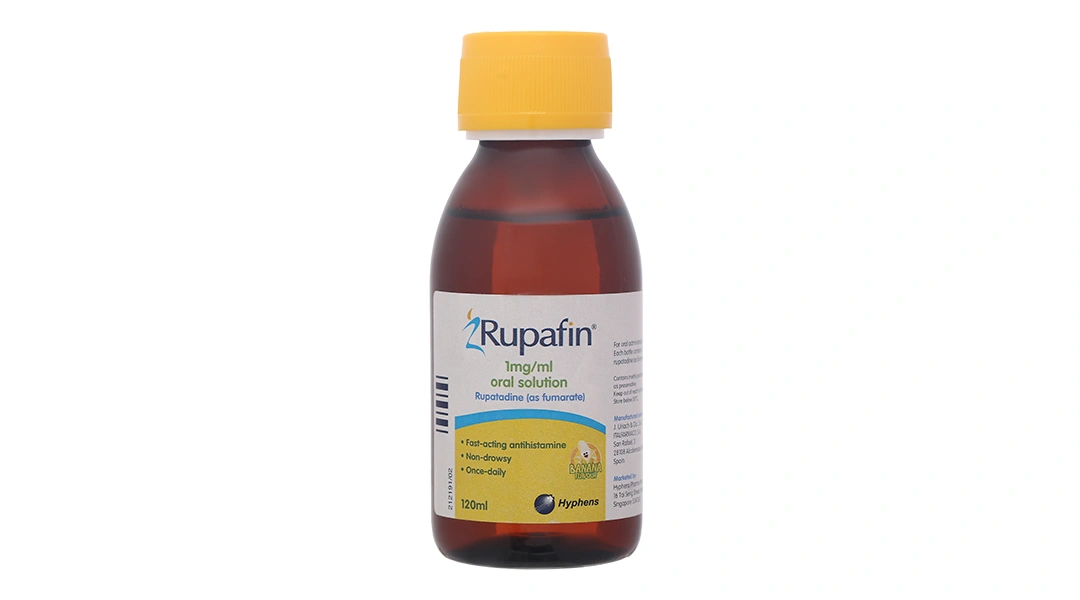 Dung dịch uống Rupafin 1mg/ml trị triệu chứng viêm mũi dị ứng, mề đay chai 120ml - 6
