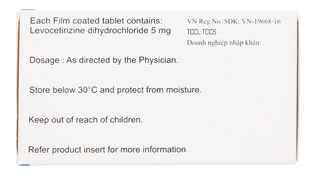 Lazine 5mg trị viêm mũi dị ứng, mề đay (10 vỉ x 10 viên) - 2