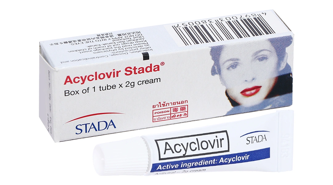 Kem bôi Acyclovir Stada trị nhiễm virus Herpes simplex da tuýp 2g - 