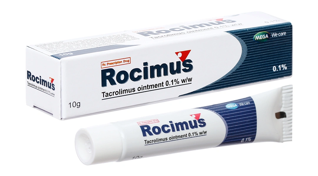Thuốc mỡ bôi da Rocimus 0.1% trị chàm thể tạng tuýp 10g - 