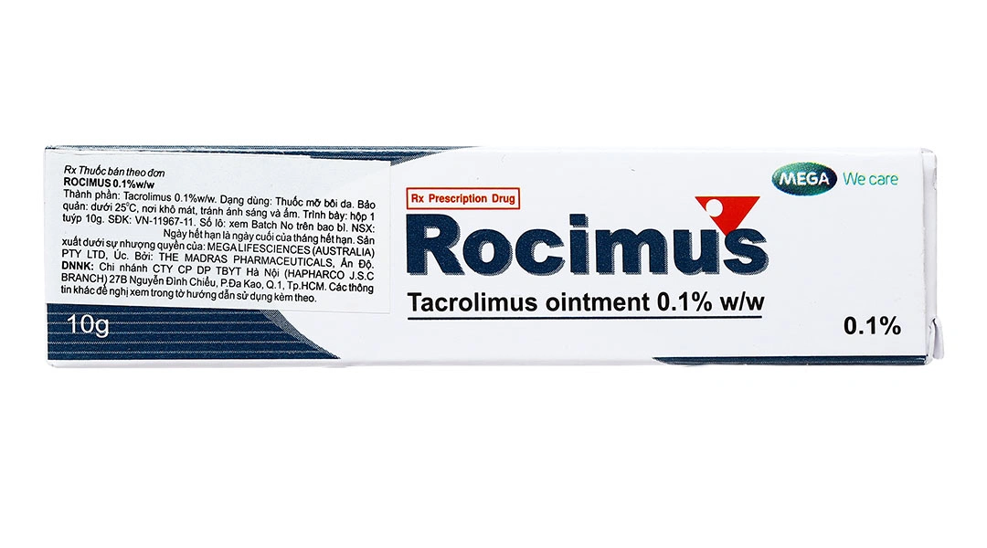 Thuốc mỡ bôi da Rocimus 0.1% trị chàm thể tạng tuýp 10g - 2