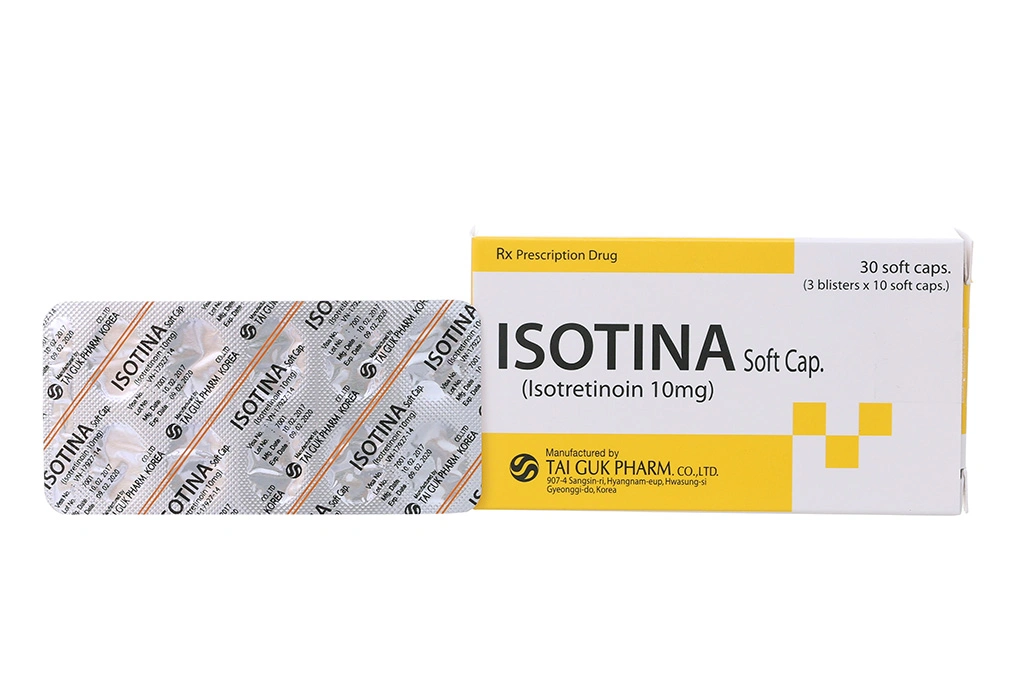 Isotina Soft Cap 10mg trị mụn trứng cá (3 vỉ x 10 viên) - 1