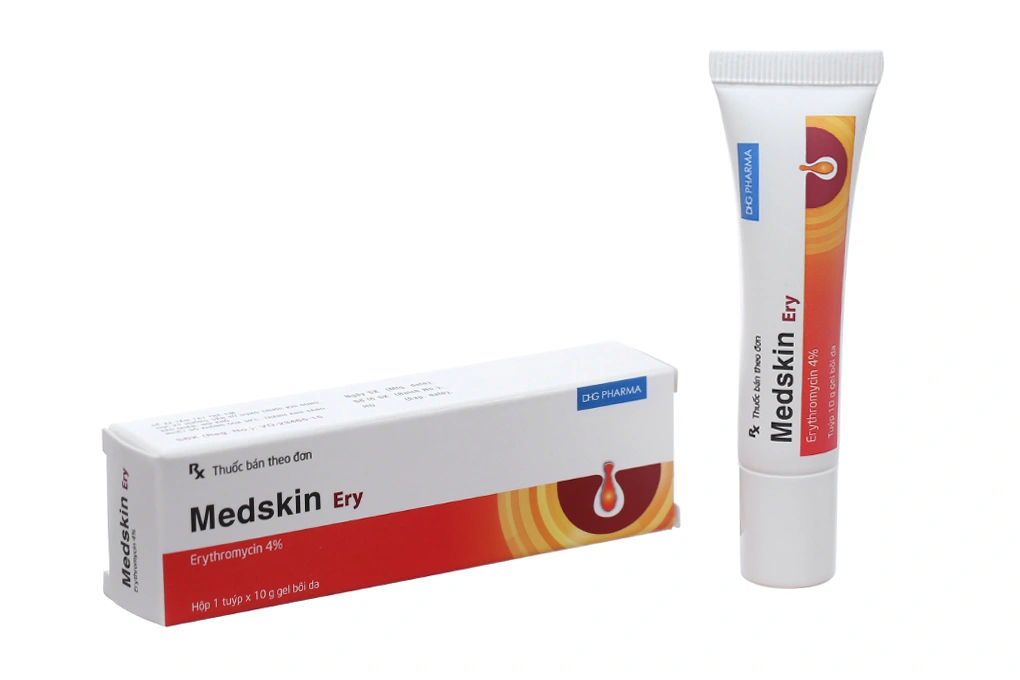 Gel bôi Medskin Ery 4% trị mụn trứng cá tuýp 10g - 