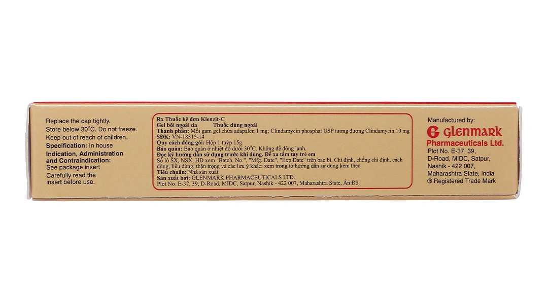 Klenzit-C Gel trị mụn trứng cá tuýp 15g - 2