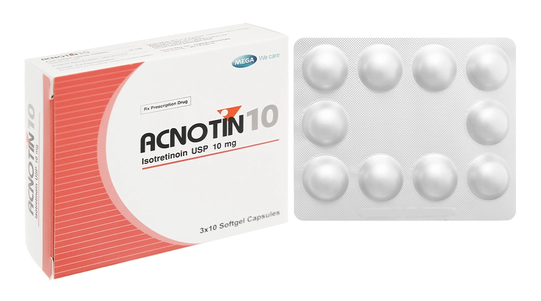 Acnotin 10 điều trị mụn trứng cá nặng (3 vỉ x 10 viên) - 