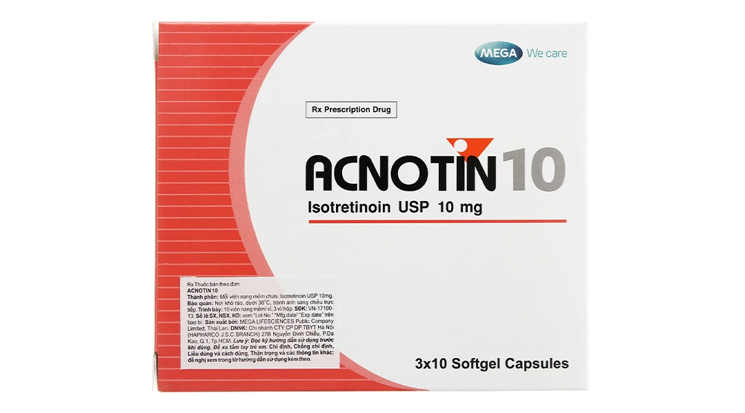 Acnotin 10 điều trị mụn trứng cá nặng (3 vỉ x 10 viên) - 2