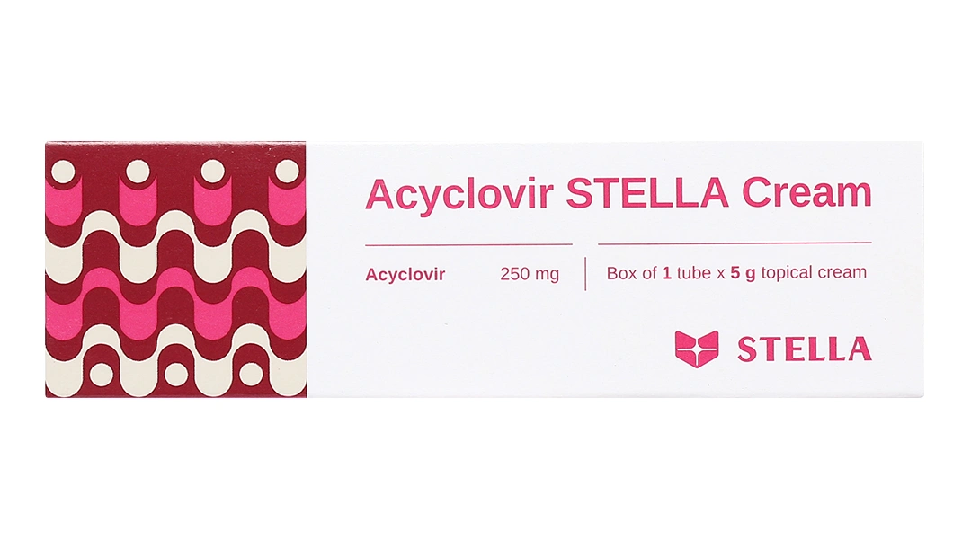 Acyclovir Stella Cream điều trị nhiễm virus Herpes simplex da tuýp 5g - 2