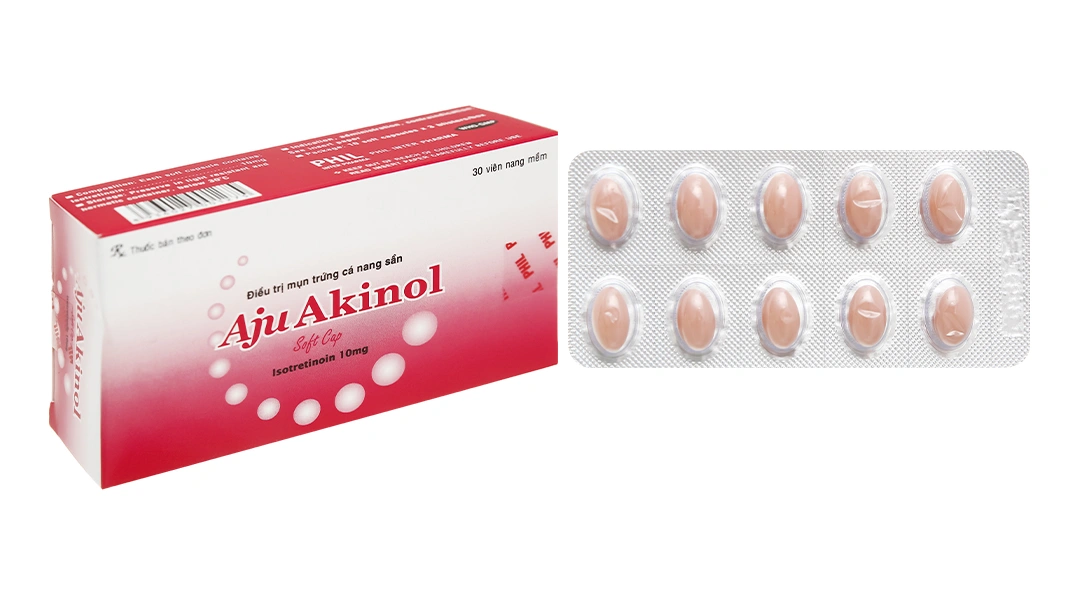 Aju Akinol 10mg điều trị mụn trứng cá (3 vỉ x 10 viên) - 