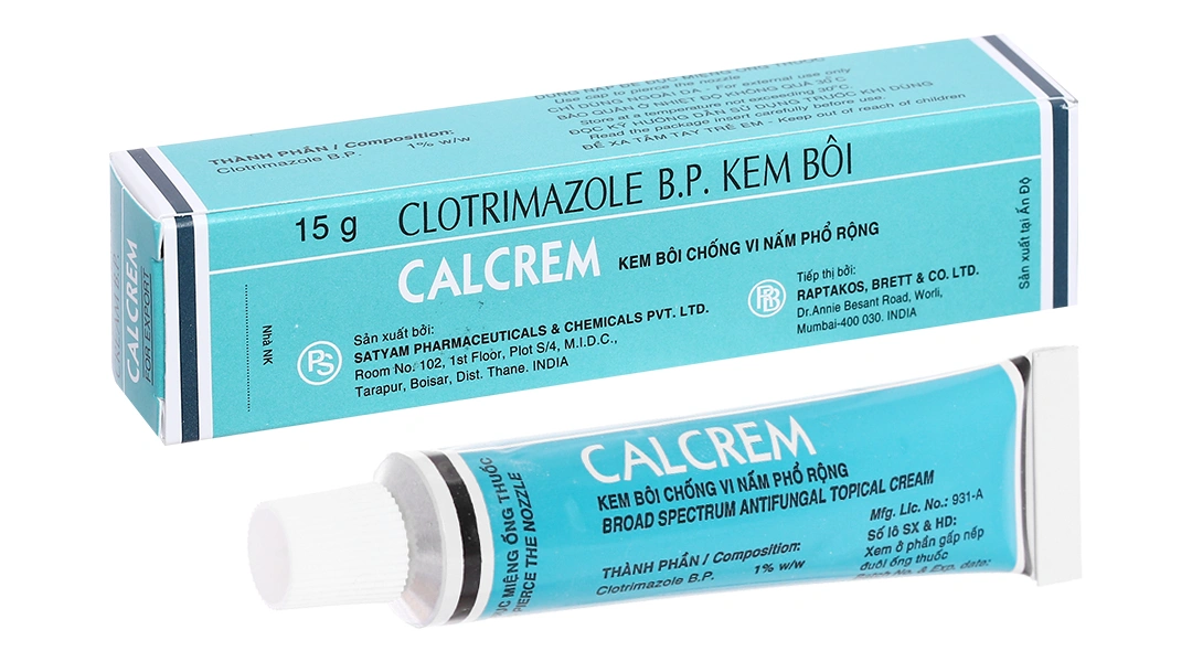 Kem bôi Calcrem 1% trị nấm da tuýp 15g - 