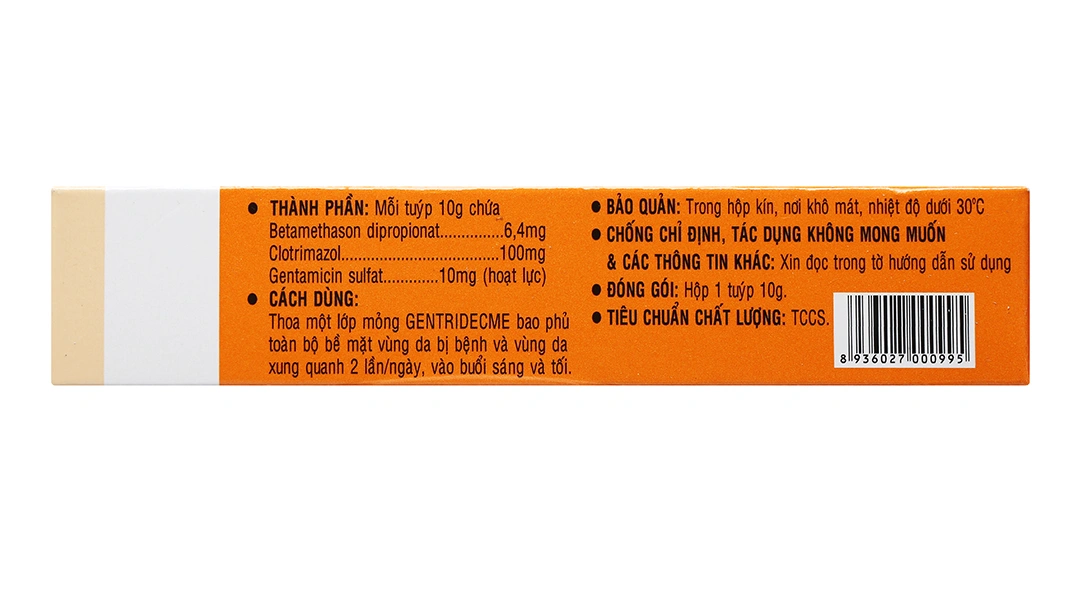 Gentridecme Cream trị viêm da tuýp 10g - 4