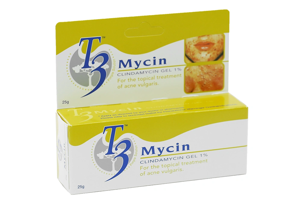 Gel bôi T3 Mycin 1% trị mụn trứng cá tuýp 25g - 