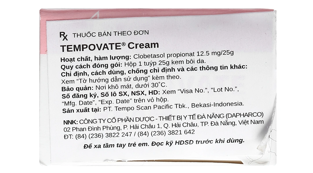 Kem bôi Tempovate Cream 0.05% trị chàm, vảy nến tuýp 25g - 5
