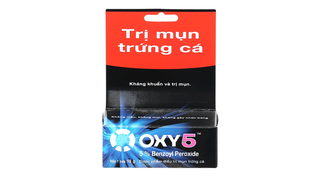 Kem bôi Oxy 5 hỗ trợ điều trị mụn bọc, mụn trứng cá tuýp 10g - 1