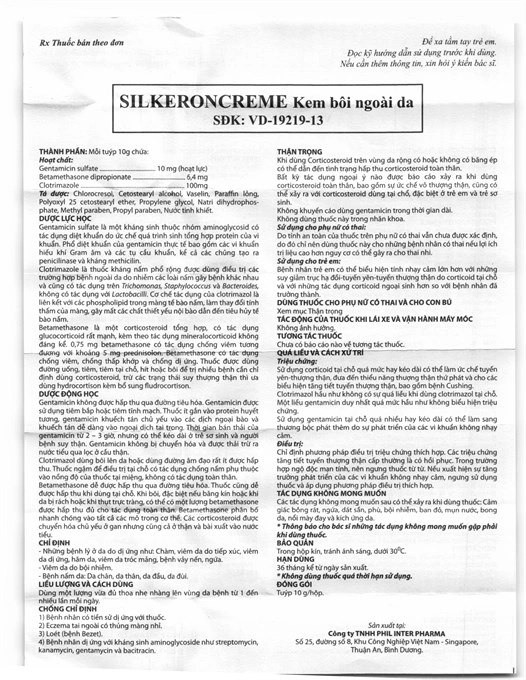 Silkeron Creme trị bệnh ở da do dị ứng, viêm da do bội nhiễm tuýp 10g - 6