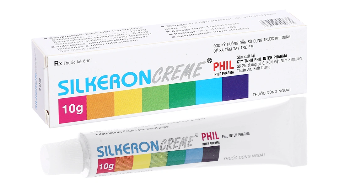 Silkeron Creme trị bệnh ở da do dị ứng, viêm da do bội nhiễm tuýp 10g - 