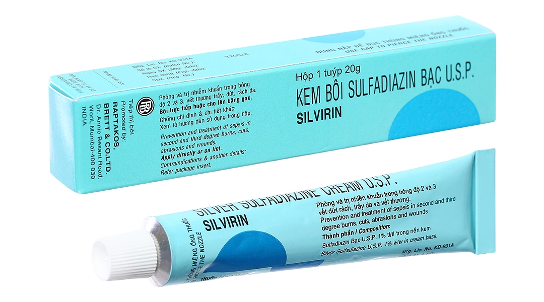Kem bôi Silvirin phòng và trị nhiễm khuẩn do bỏng tuýp 20g - 