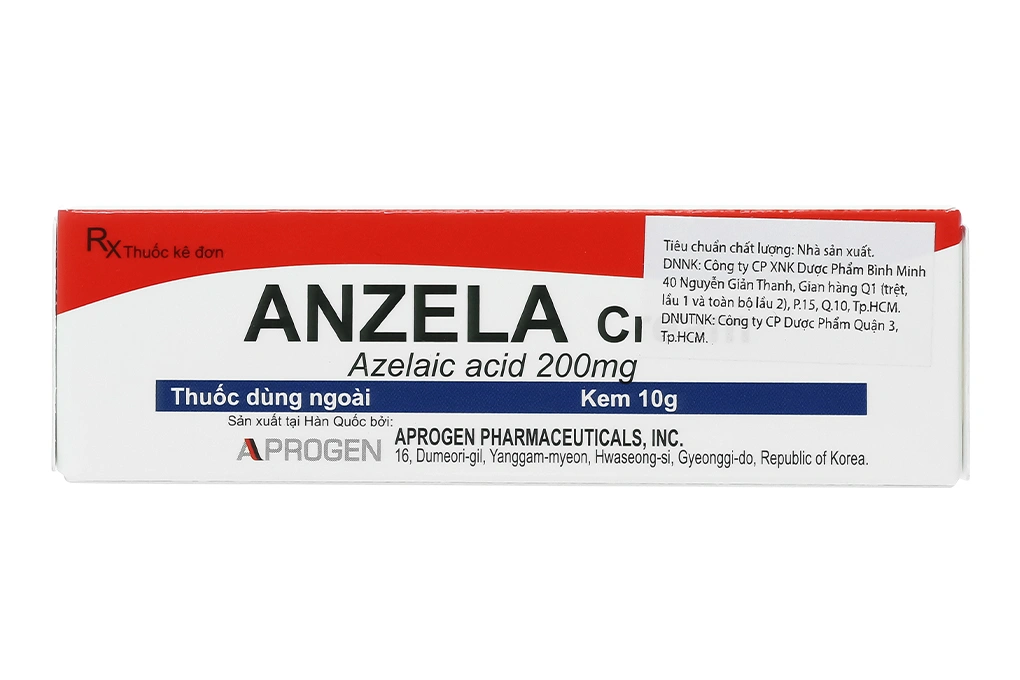 Kem bôi Anzela Cream 200mg trị mụn trứng cá tuýp 10g - 
